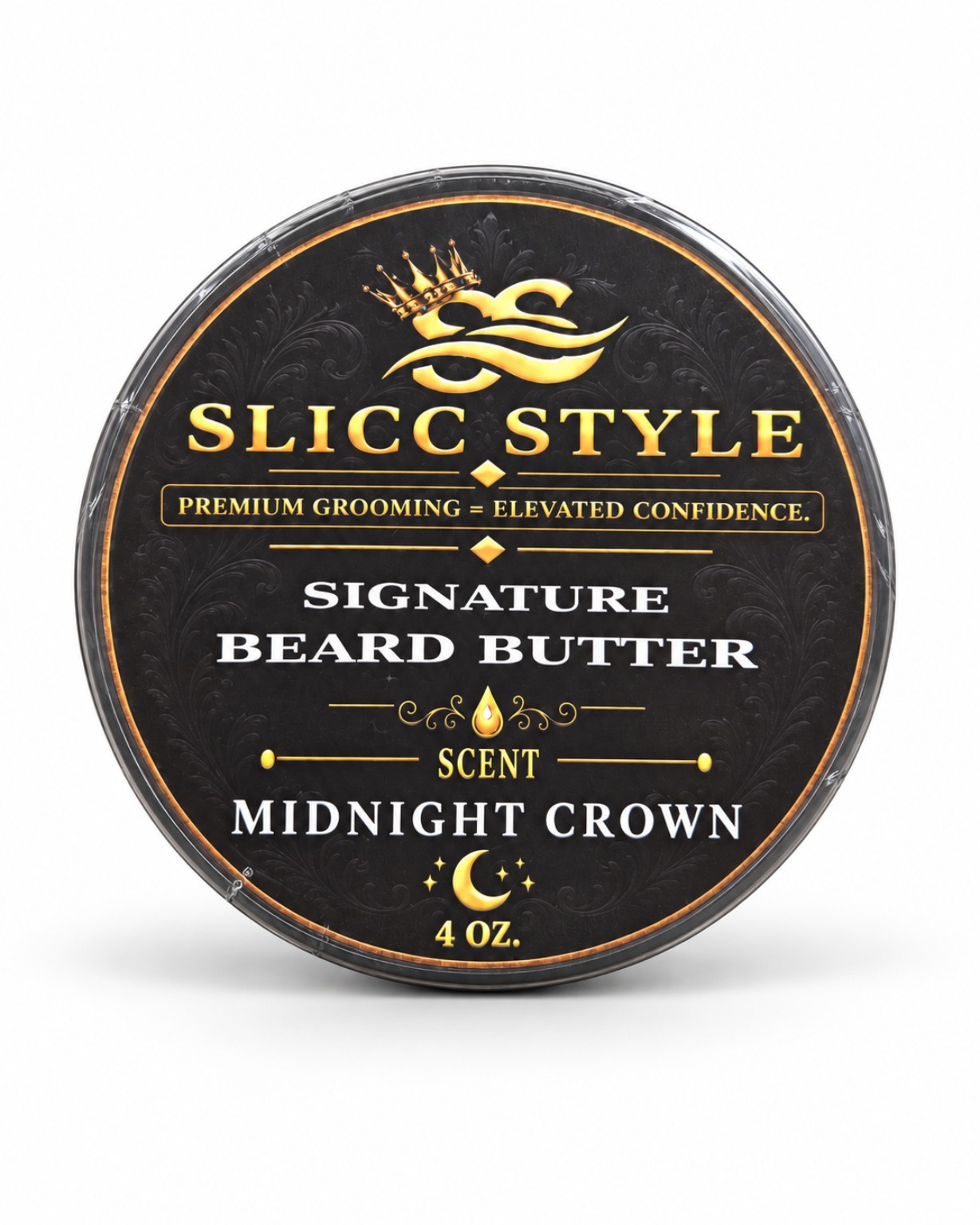 4 OZ TIN Midnight Crown™ Signature Beard Butter™ wrapped